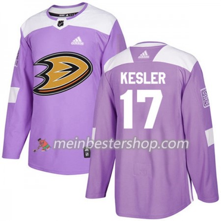 Anaheim Ducks Ryan Kesler 17 Adidas 2017-2018 Lila Fights Cancer Practice Trikot Authentic - Herren